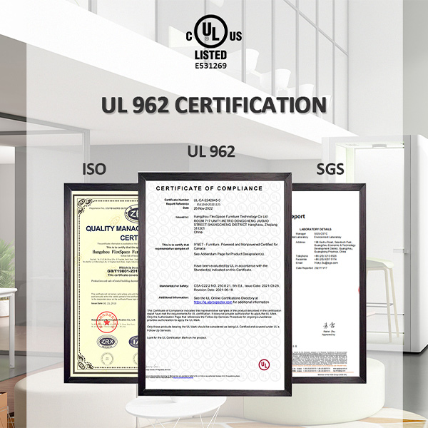 flexspace's phone pod products are UL 962 certified.